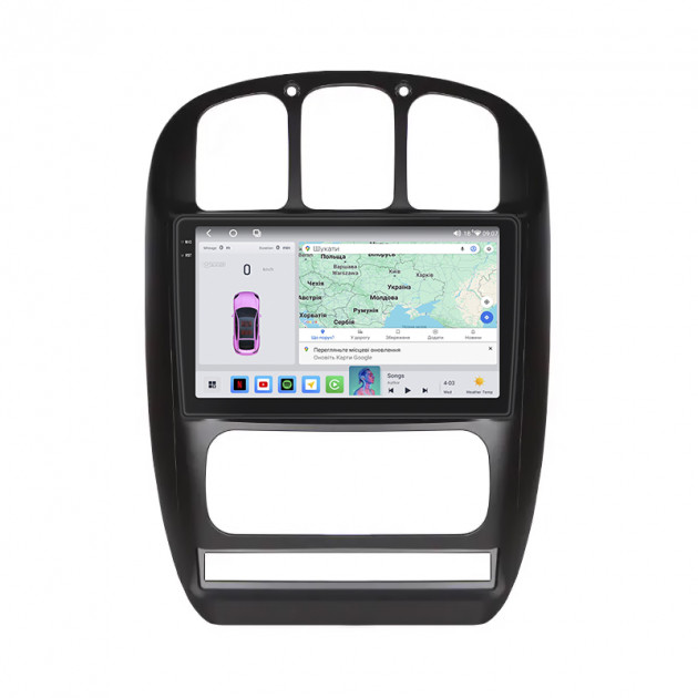 Штатная магнитола Lesko для Chrysler Voyager IV Рестайлинг 2004-2008 экран 10" 4/64 QLED CarPlay 4G Wi-Fi GPS 360 Prime