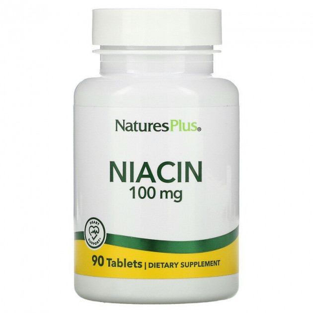 Ніацин, Niacin, Nature's Plus, 100 мг, 90 таблеток