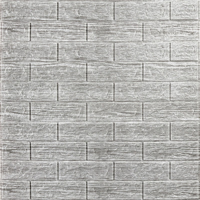 Самоклеющаяся декоративная 3D панель 700x770x5мм Серая полоска кирпич (183) SW-00000488