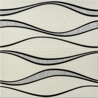 Самоклеющаяся 3D панель 700x700x5мм Белые волны (195) SW-00000767