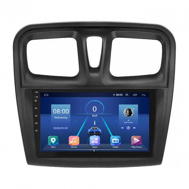Штатная магнитола Lesko для Dacia Logan II 2012-2016 экран 9" 4/64Gb 4G Wi-Fi GPS Top