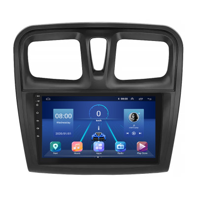 Штатная магнитола Lesko для Dacia Logan II 2012-2016 экран 9" 6/128Gb 4G Wi-Fi GPS Top