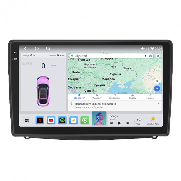 Штатная магнитола Lesko для Fiat 500L I 2012-2017 экран 10" 4/64 QLED CarPlay 4G Wi-Fi GPS 360 Prime