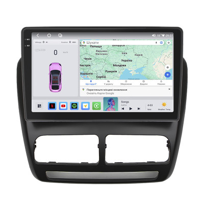 Штатная магнитола Lesko для Fiat Doblo II 2009-2015 экран 10" 4/64 QLED CarPlay 4G Wi-Fi GPS 360 Prime