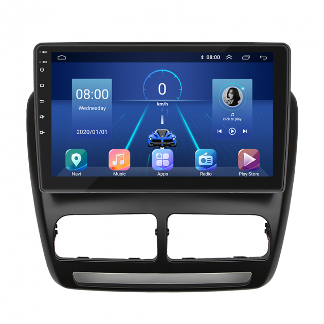 Штатная магнитола Lesko для Fiat Doblo II 2009-2015 экран 10" 4/32Gb 4G Wi-Fi GPS Top