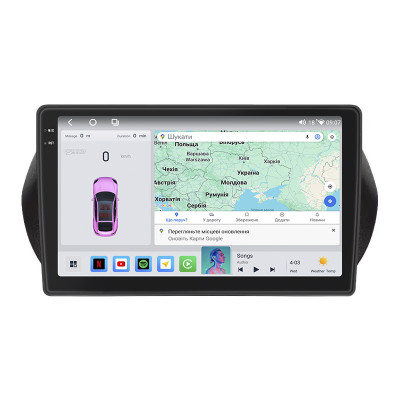 Штатная магнитола Lesko для Fiat Qubo I Рестайлинг 2016-2019 экран 10" 4/64 QLED CarPlay 4G Wi-Fi GPS 360 Prime