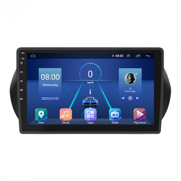 Штатная магнитола Lesko для Fiat Qubo I Рестайлинг 2016-2019 экран 10" 2/32Gb 4G Wi-Fi GPS Top