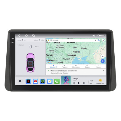 Штатная магнитола Lesko для Fiat Tipo 356 2015-2020 экран 9" 4/64 QLED CarPlay 4G Wi-Fi GPS 360 Prime