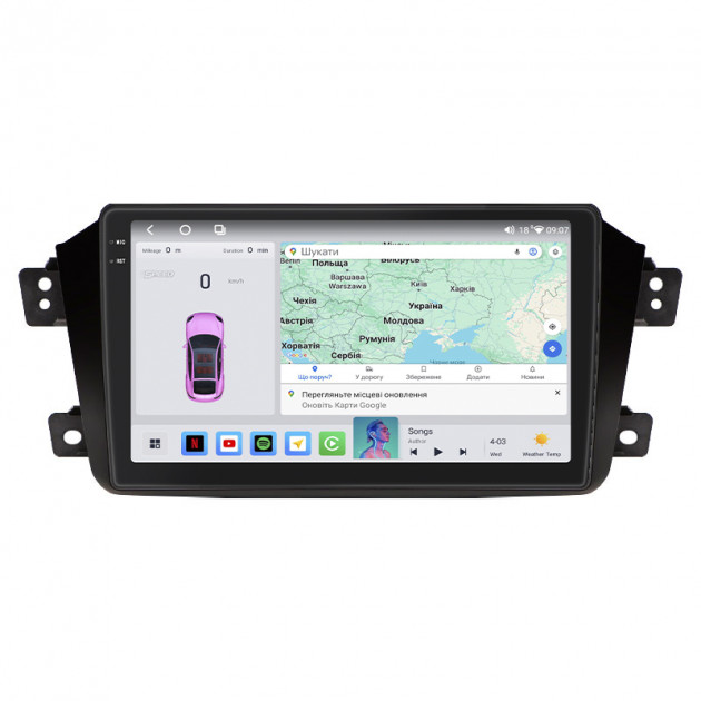 Штатная магнитола Lesko для Geely Emgrand X7 I Рестайлинг 2016-2019 экран 9" 4/64 QLED CarPlay 4G Wi-Fi GPS 360 Prime