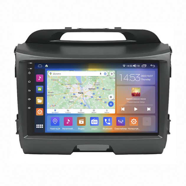 Штатная магнитола Lesko для Kia Sportage III Рестайлинг 2014-2016 экран 9" 4/64Gb CarPlay 4G Wi-Fi GPS Prime
