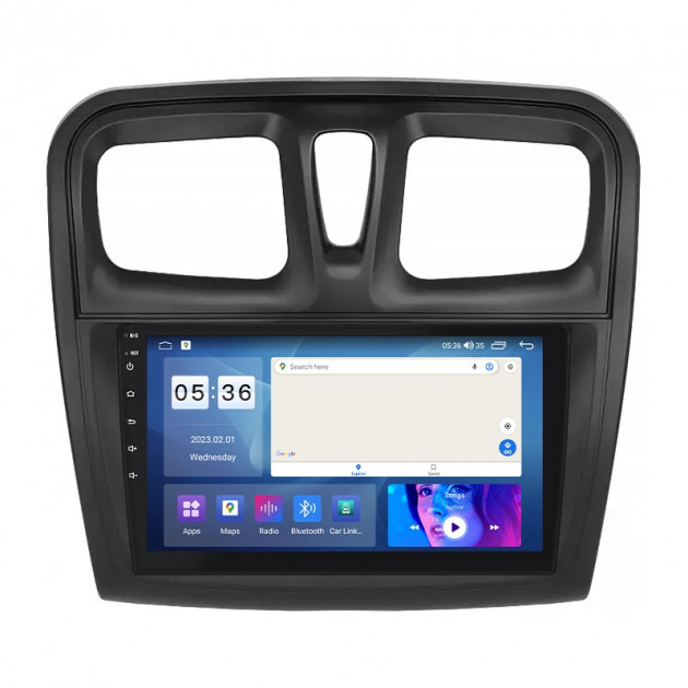 Штатная магнитола Lesko для Renault Logan II Рестайлинг ver 2 2018-н.в экран 9" 2/32Gb CarPlay 4G Wi-Fi GPS Prime
