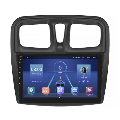 Штатная магнитола Lesko для Renault Sandero II 2013-2018 экран 10" 6/128Gb 4G Wi-Fi GPS Top