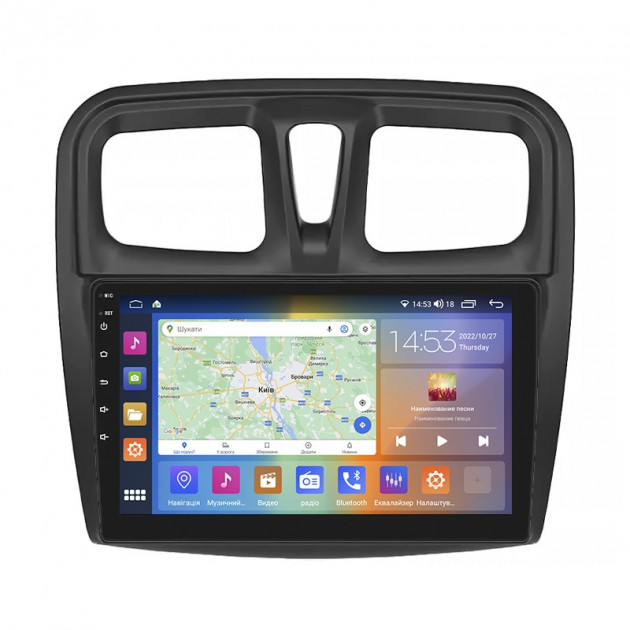 Штатная магнитола Lesko для Renault Sandero II Рестайлинг 2018-н.в экран 10" 2/32Gb CarPlay 4G Wi-Fi GPS Prime