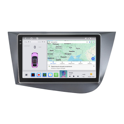Штатная магнитола Lesko для SEAT Leon II Рестайлинг 2009-2012 экран 9" 4/64 QLED CarPlay 4G Wi-Fi GPS 360 Prime