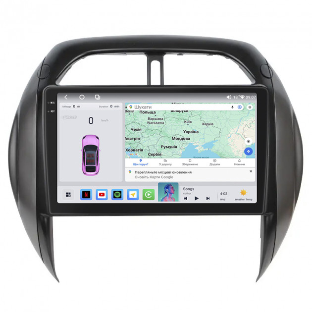 Штатная магнитола Lesko для Toyota RAV4 II (XA20) Рестайлинг 2003-2006 экран 9" 4/64 QLED CarPlay 4G Wi-Fi GPS 360 Prime