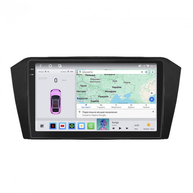 Штатная магнитола Lesko для Volkswagen Passat B8 Рестайлинг 2019-н.в. экран 10" 4/64 QLED CarPlay 4G Wi-Fi GPS 360 Prime
