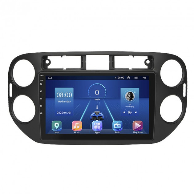 Штатная магнитола Lesko для Volkswagen Tiguan I Рестайлинг 2011-2017 экран 9" 2/32Gb 4G Wi-Fi GPS Top