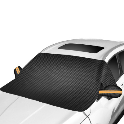 Защитная накидка чехол на лобовое стекло 12838 Orange и зеркала от снега и солнца на магнитах 260*114 см