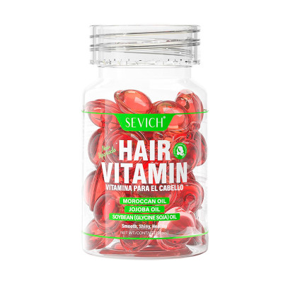 Витаминные капсулы для волос Sevich Hair Vitamin с марокканским маслом и маслом жожоба для восстановления повреждённых волос красные 30шт