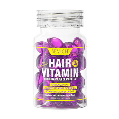 Витаминные капсулы для волос Sevich Hair Vitamin с марокканским маслом для восстановления окрашенных волос фиолетовые 30шт