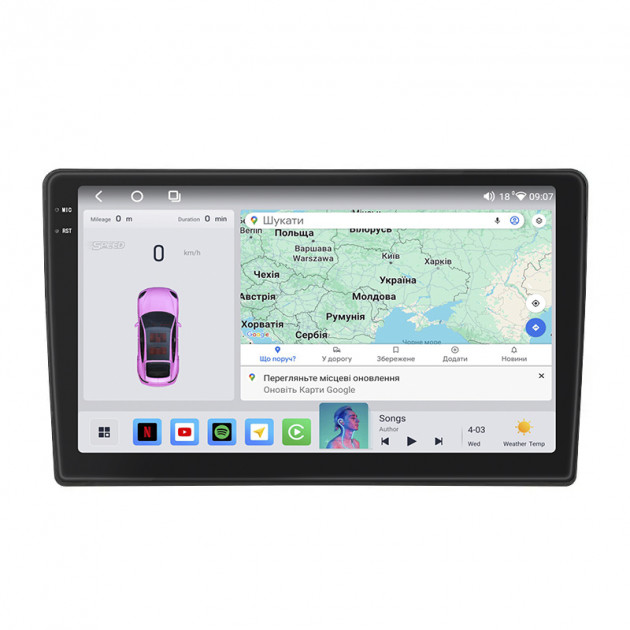 Штатная магнитола Lesko для Kia Sorento I 2002-2006 экран 9" 4/64 QLED CarPlay 4G Wi-Fi GPS 360 Prime