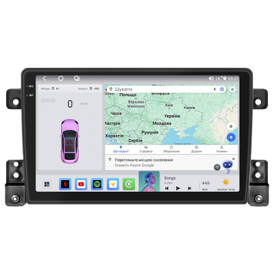 Штатная магнитола Lesko для Suzuki Grand Vitara III Рестайлинг 2 2012-2015 экран 9" 4/64 QLED CarPlay 4G Wi-Fi GPS 360 Prime