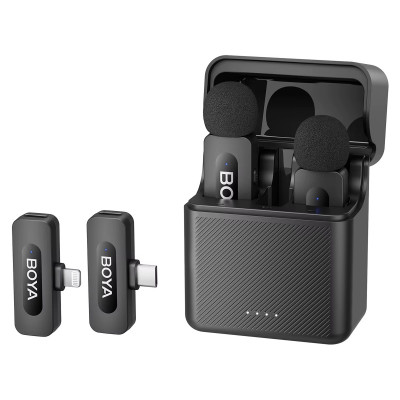 Мікрофон петличний бездротовий BOYA BY-V3 Combo (Lightning, Type-C) black