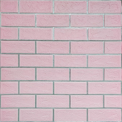 Панель стеновая 700х700х5мм Розовий кирпич с серебром SW-00001501