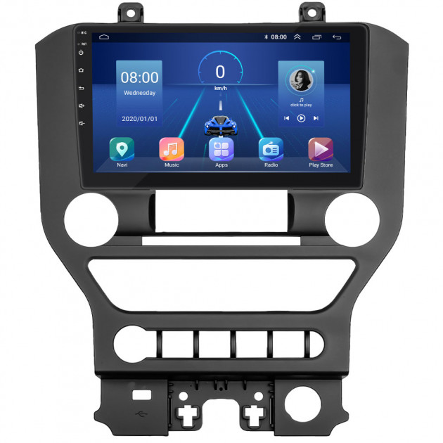Штатная магнитола Lesko для Ford Mustang VI 2014-2017 экран 9" 4/32Gb 4G Wi-Fi GPS Top