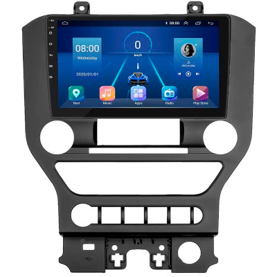 Штатная магнитола Lesko для Ford Mustang VI Рестайлинг 2017-н.в. экран 9" 4/32Gb 4G Wi-Fi GPS Top