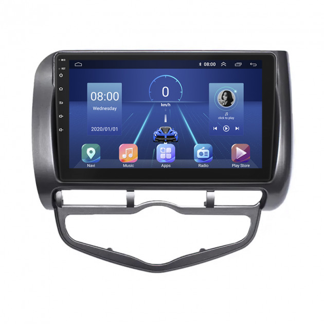 Штатная магнитола Lesko для Honda Fit I Auto AC 2001-2008 экран 9" 4/32Gb 4G Wi-Fi GPS Top