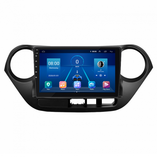 Штатная магнитола Lesko для Hyundai i10 II 2013-2016 экран 9" 4/32Gb 4G Wi-Fi GPS Top
