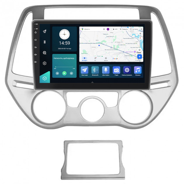 Штатная магнитола Lesko для Hyundai i20 I Рестайлинг 2012-2014 экран 9" 4/32Gb 4G Wi-Fi GPS Top