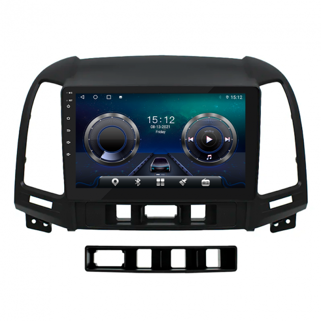Штатная магнитола Lesko для Hyundai Santa Fe II Рестайлинг 2009-2012 экран 9" 4/32Gb 4G Wi-Fi GPS Top
