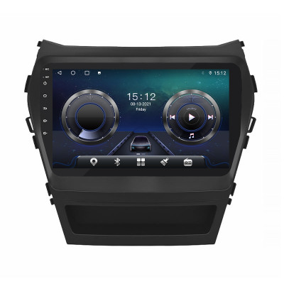 Штатная магнитола Lesko для Hyundai Santa Fe III Рестайлинг 2015-2018 экран 9" 4/32Gb 4G Wi-Fi GPS Top