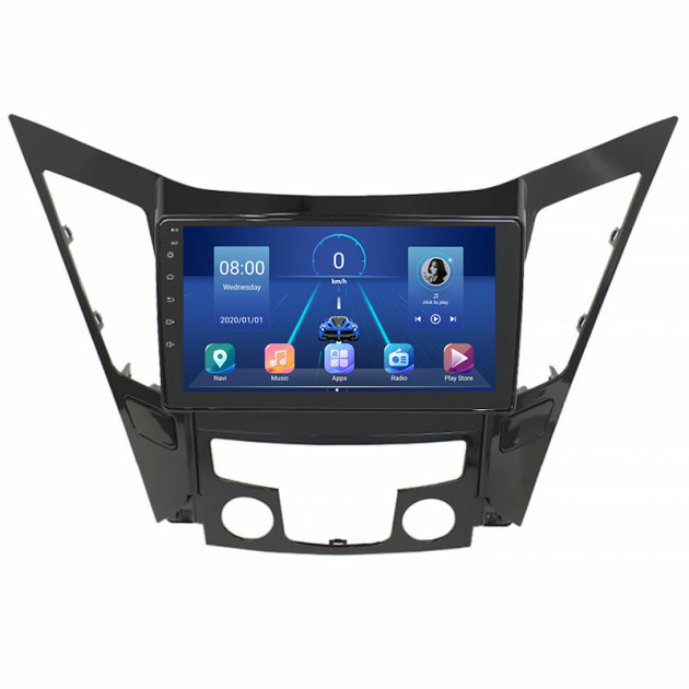 Штатная магнитола Lesko для Hyundai Sonata VI (YF) 2009-2014 экран 9" 4/32Gb 4G Wi-Fi GPS Top