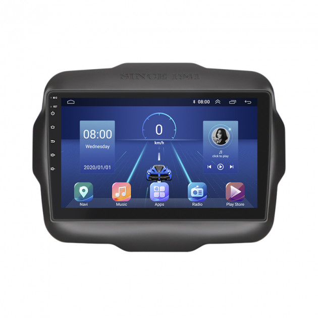 Штатная магнитола Lesko для Jeep Renegade I 2014-2019 экран 9" 4/32Gb 4G Wi-Fi GPS Top