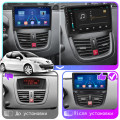 Штатная магнитола Lesko для Peugeot 207 I 2006-2009 экран 9" 4/32Gb 4G Wi-Fi GPS Top