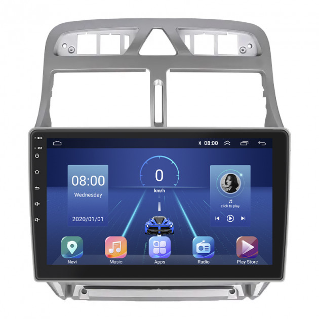 Штатная магнитола Lesko для Peugeot 307 I 2001-2005 экран 9" 4/32Gb 4G Wi-Fi GPS Top