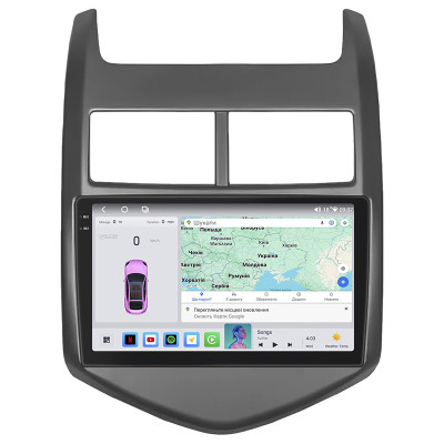 Штатная магнитола Lesko для Chevrolet Aveo II 2011-2020 экран 9" 4/64 QLED CarPlay 4G Wi-Fi GPS 360 Prime
