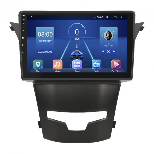 Штатная магнитола Lesko для SsangYong Korando III Рестайлинг 2013-2017 экран 9" 4/32Gb 4G Wi-Fi GPS Top