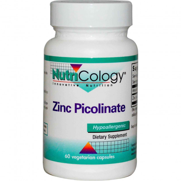 Цинк Піколінат, Zinc Picolinate, Nutricology, 60 капсул