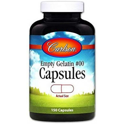 Желатинова капсула велика # 00, Large # 00 Empty Caps, Carlson, порожня, 150 капсул