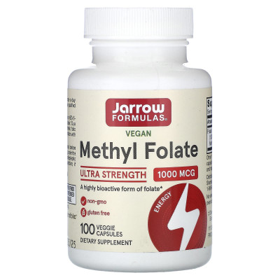 Метил фолієва кислота, Methyl Folate, Jarrow Formulas 1000 мкг, 100 кап.