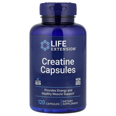Креатин, Creatine Capsules, Life Extension, 120 капсул