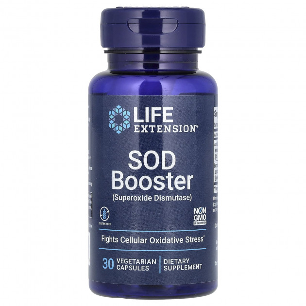Супероксиддисмутаза, SOD Booster, Life Extension, 30 вегетаріанських капсул