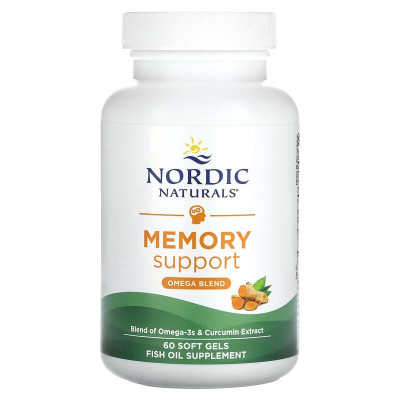 Омега з куркуміном для пам'яті, Memory Support, Omega Blend, Nordic Naturals, 500 мг, 60 капсул