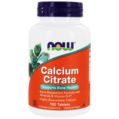 Кальцій цитрат з мінералами, Calcium Citrate, Now Foods, 100 таблеток