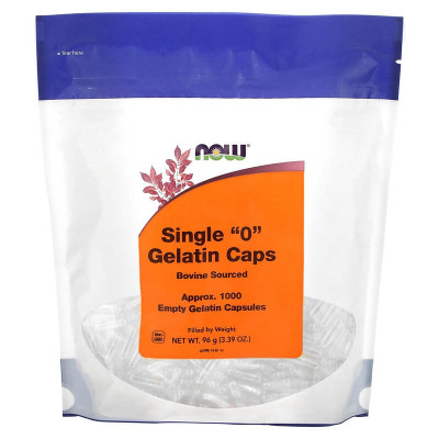 Порожні капсули "0", Single "0" Gelatin Caps, Now Foods, 1000 порожніх желатинових капсул (96 г)