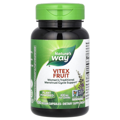 Вітекс, Авраамове дерево, Vitex, Nature's Way, 400 мг, 100 веганських капсул